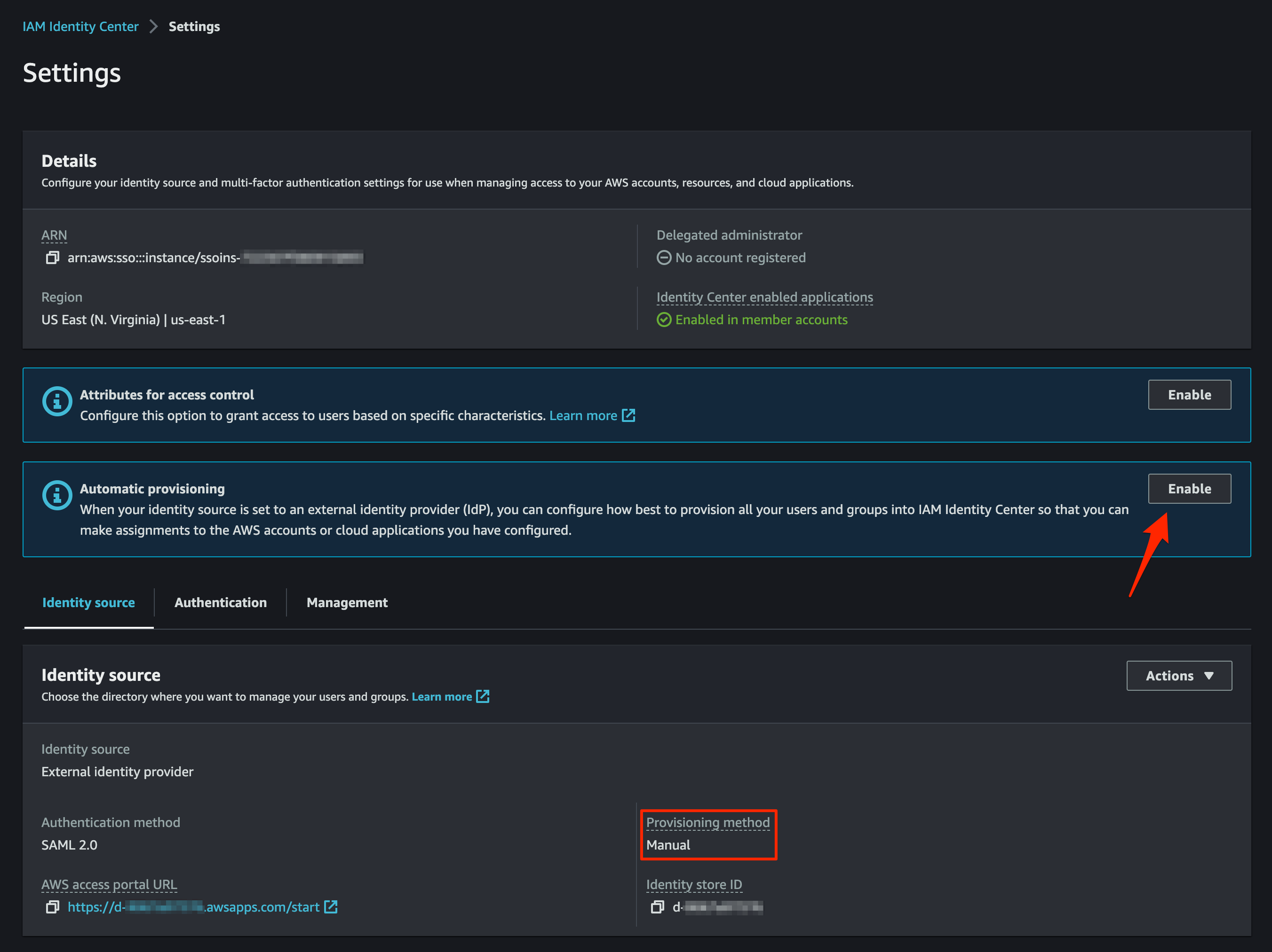 Enable Automatic provisioning