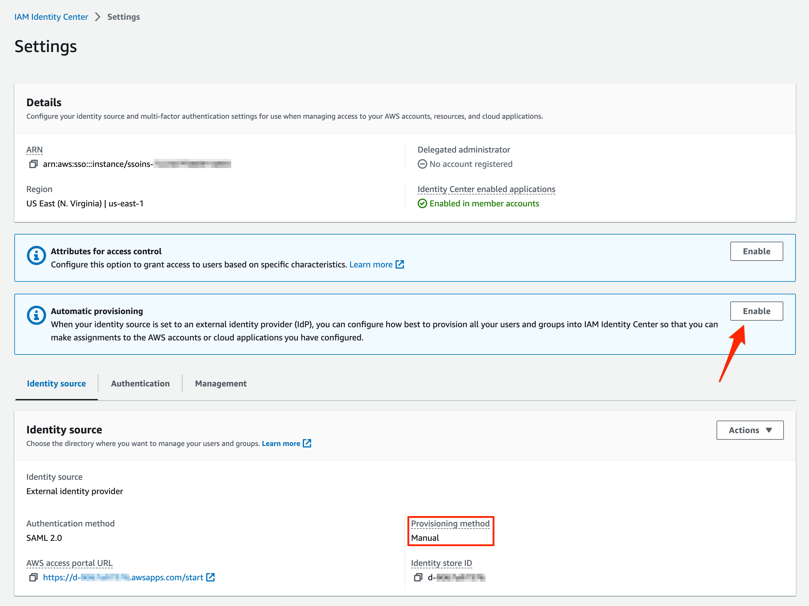 Enable Automatic provisioning
