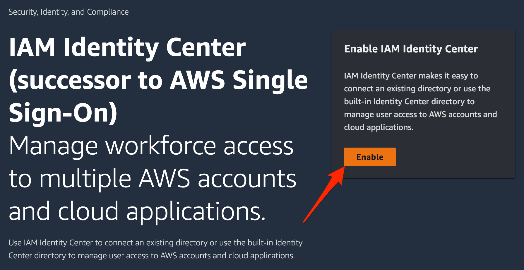 Enable the IAM Identity Center