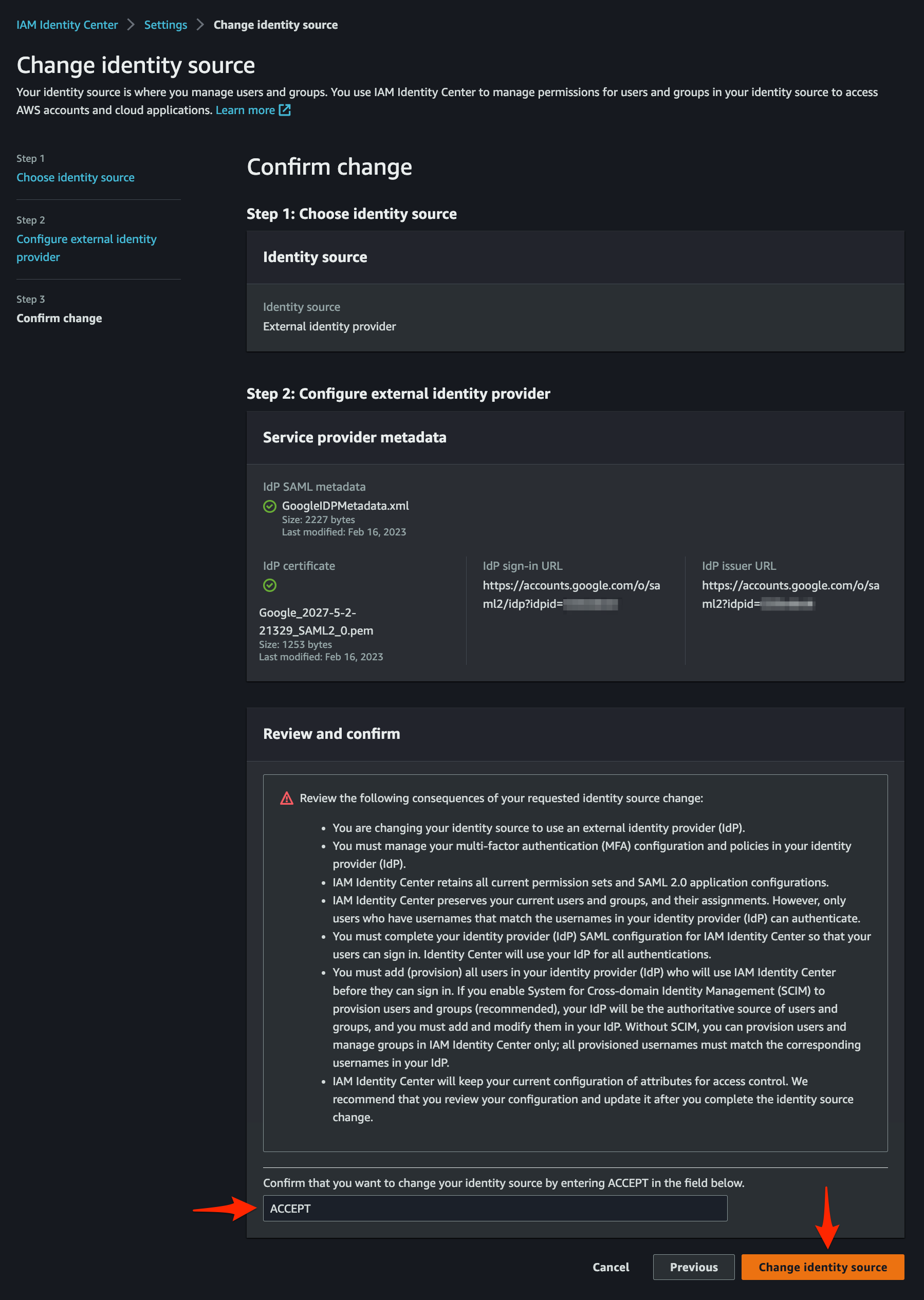 Configure IdP