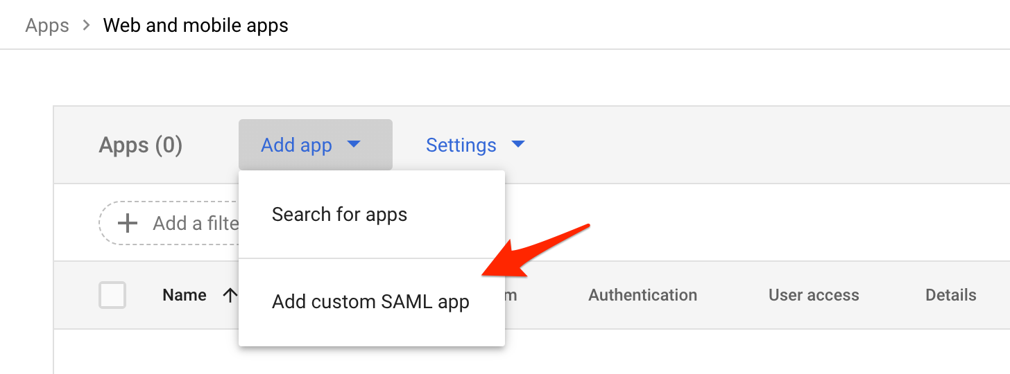 Add Custom SAML App